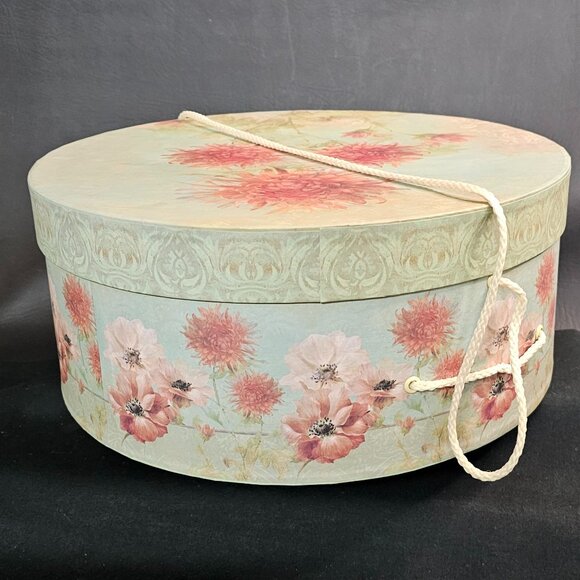 13 inch Fabrice De Villeneuve Floral Design Hat Box (2005) - Picture 2 of 8